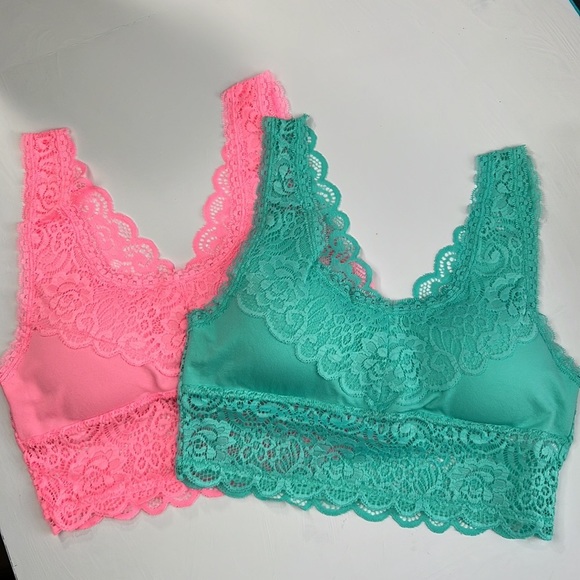SEAMLESS STRETCH LACE BRA TOP REMOVABLE BRA PADS S/M L/XL NEW MINT PULL-On - Picture 11 of 13